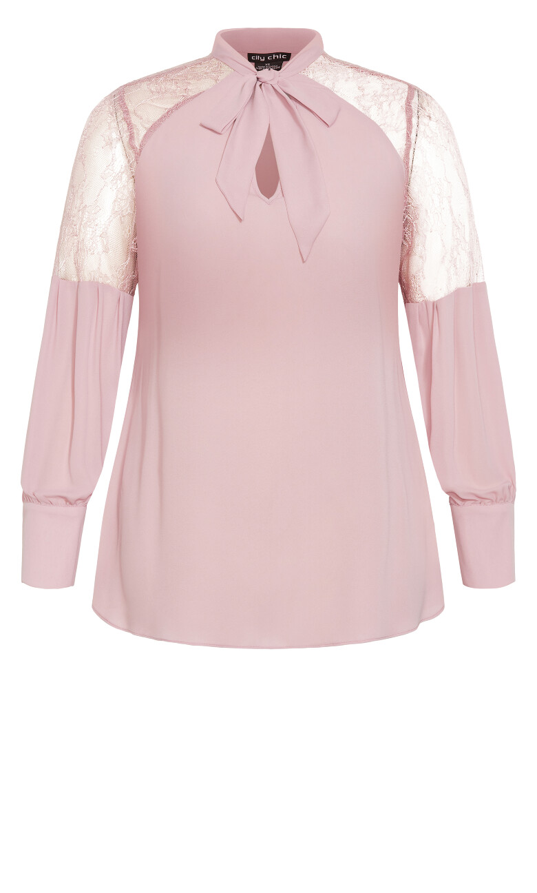 Lacey Shoulder Top - soft pink