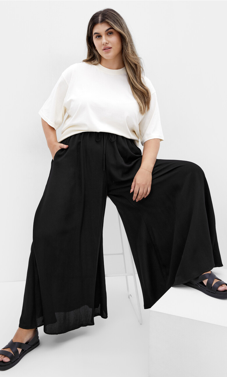 Plus Size Elly Wide Leg Pant - Black