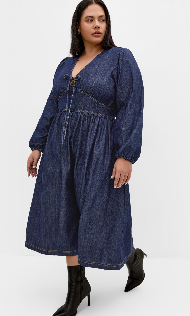 Plus Size Dress Emelia - Dark Denim