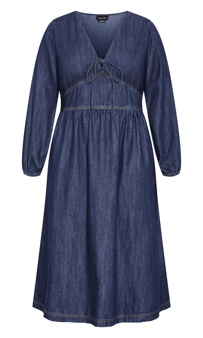 Emelia Denim Midi Dress - dark wash