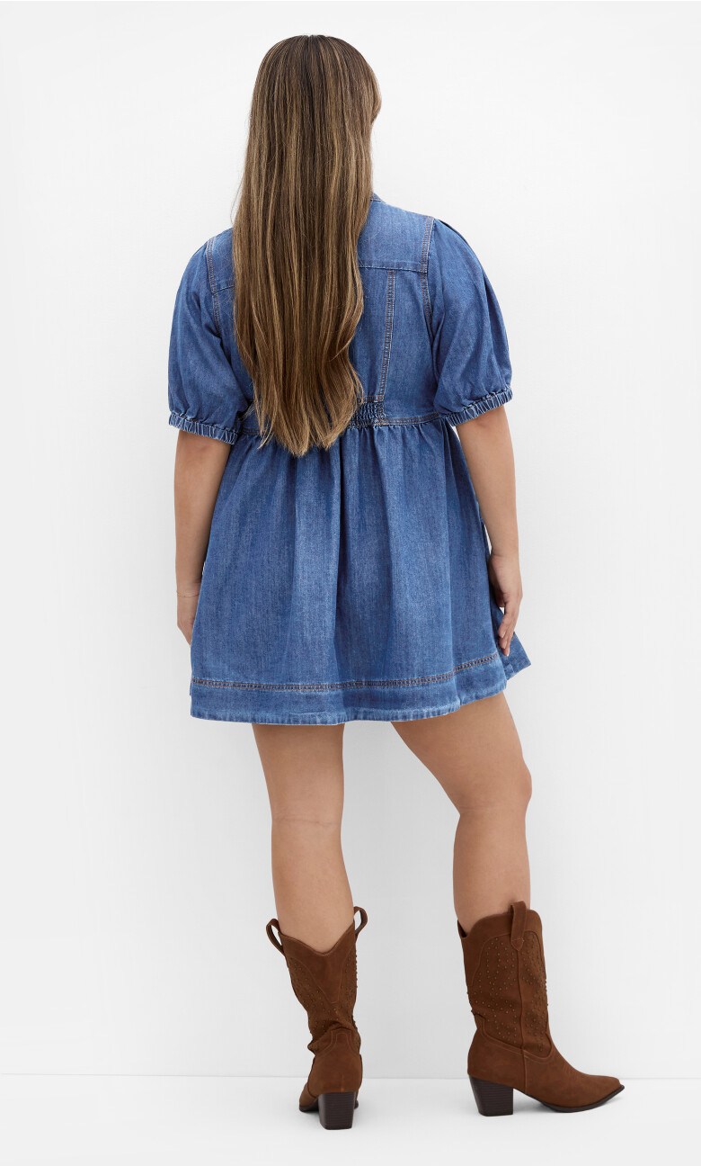 Kai Denim Mini Dress - mid wash