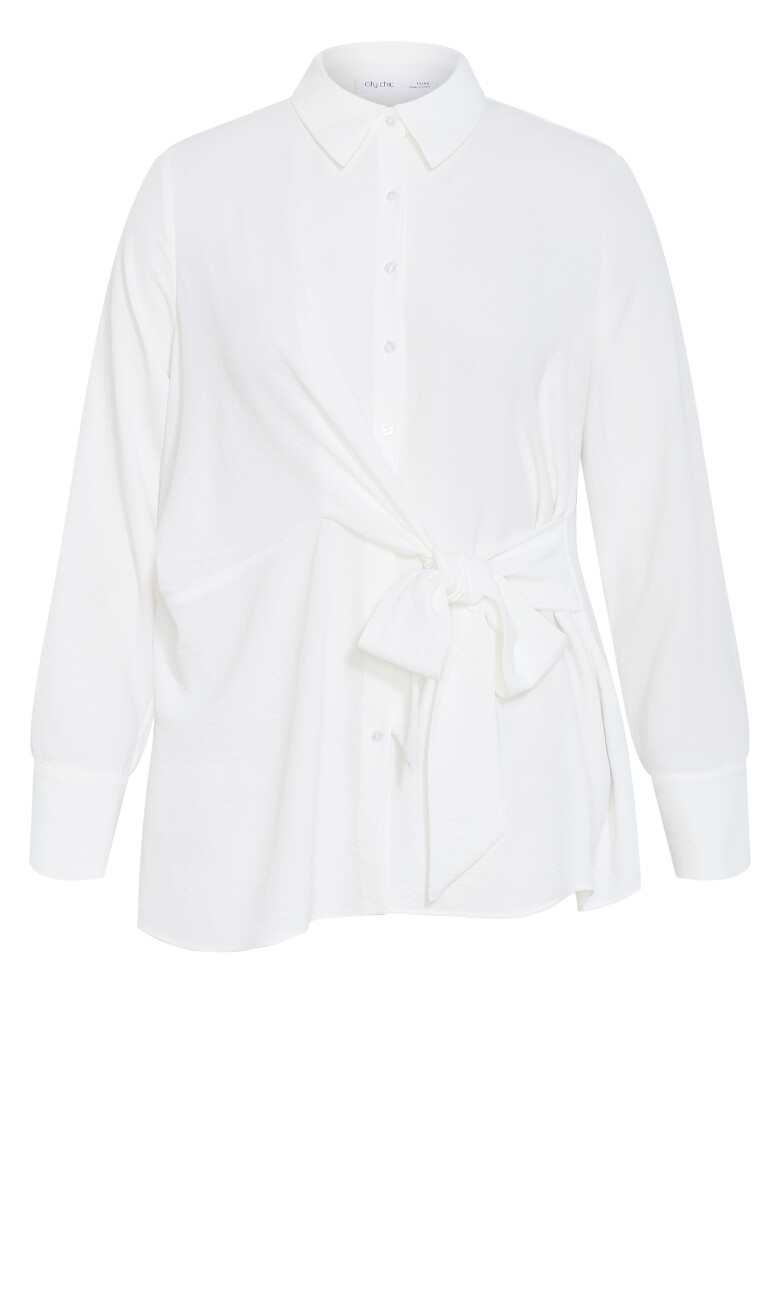 Telia Side Tie Shirt - ivory