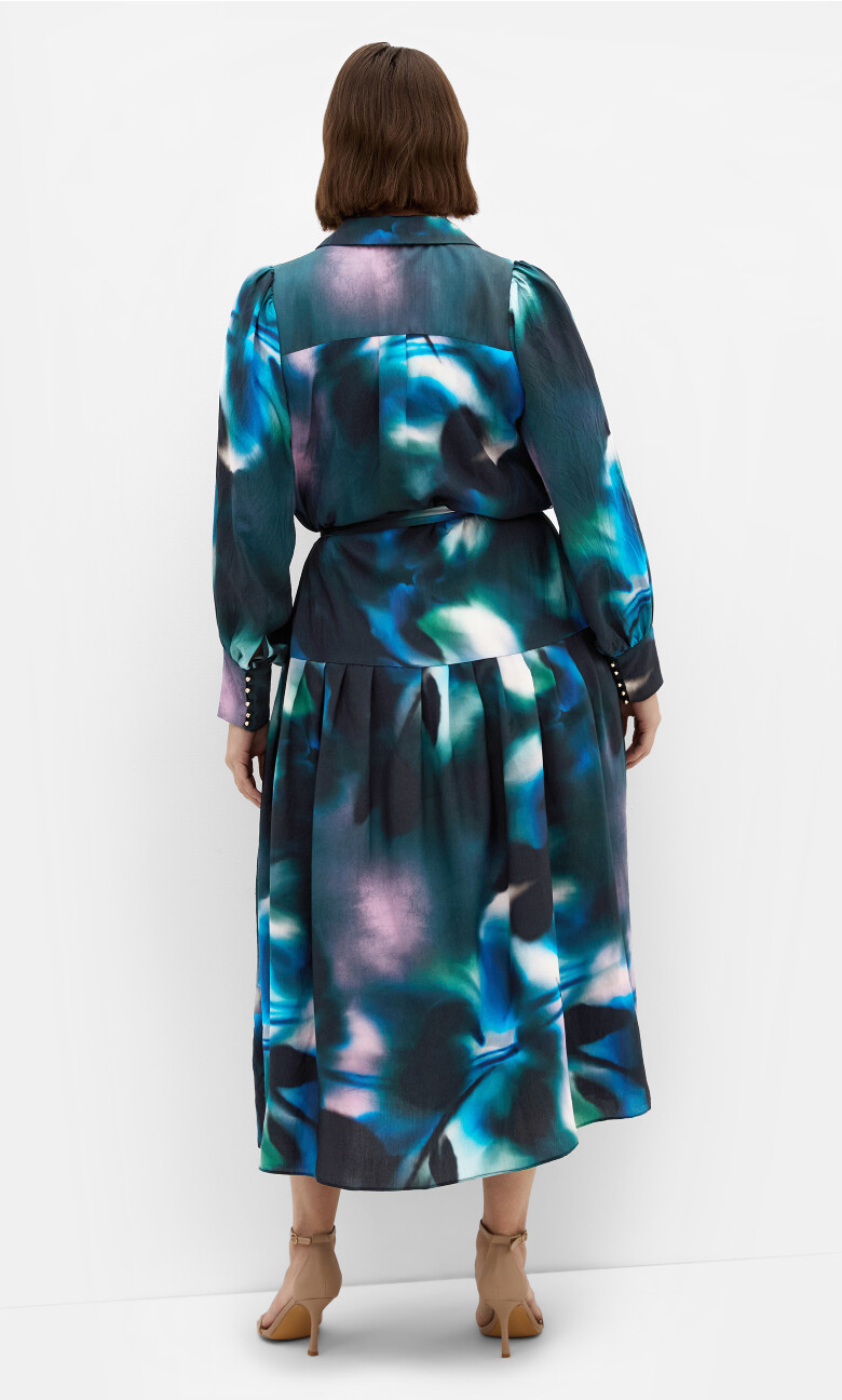 Haze Bloom Maxi Dress - deep ocean