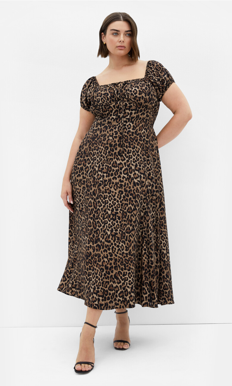 Plus Size Abbigail Print Maxi Dress - Leopard