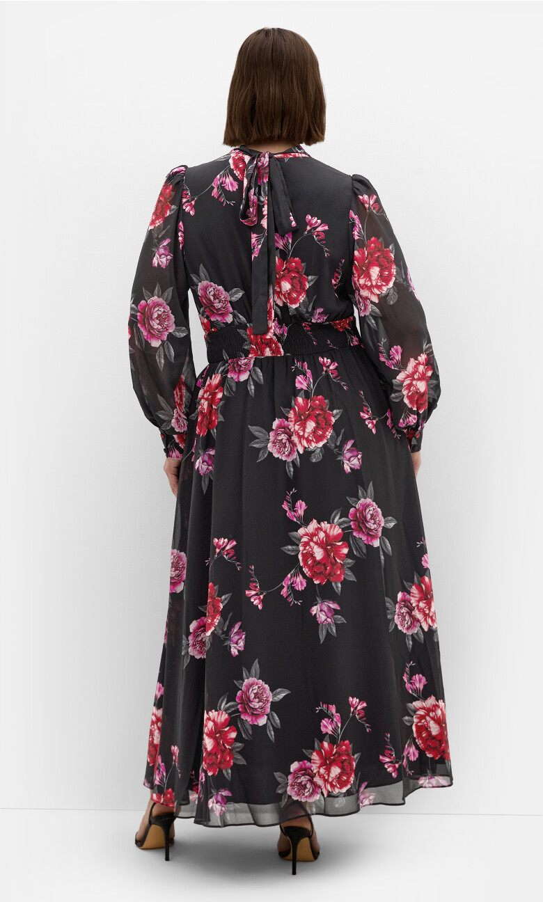 Alexandra Print Maxi Dress - black