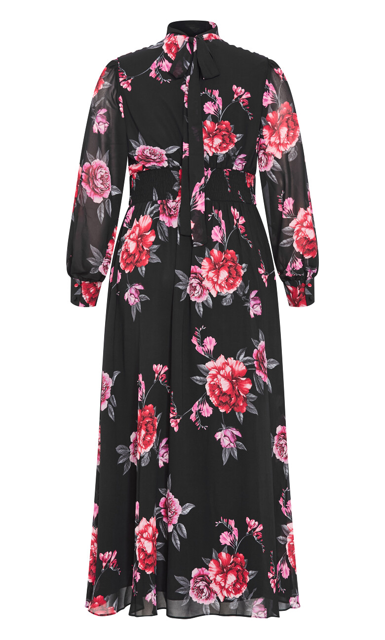 Alexandra Print Maxi Dress - black