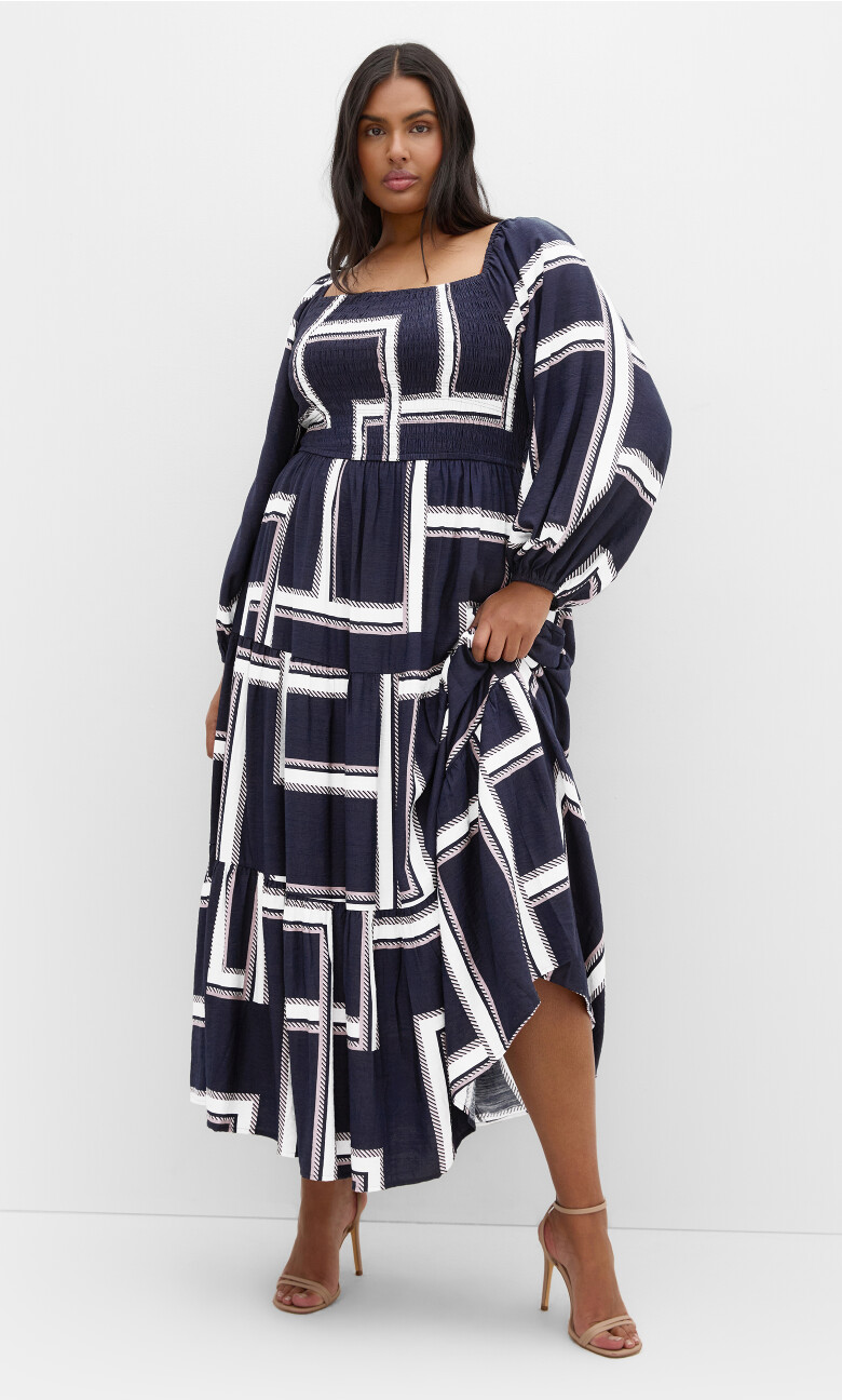 Plus Size MAXI LEILA - Sleek Stripes