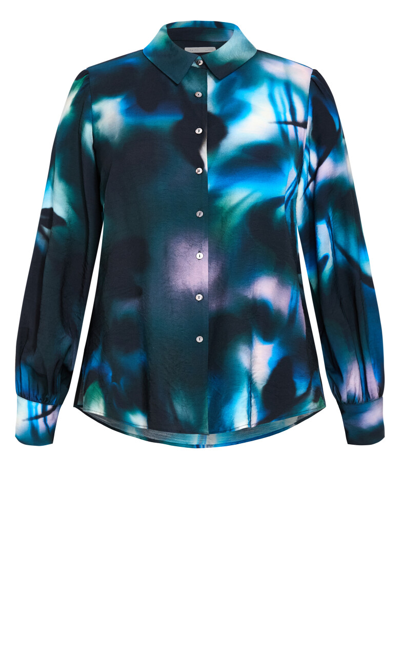 Haze Bloom Shirt - deep ocean