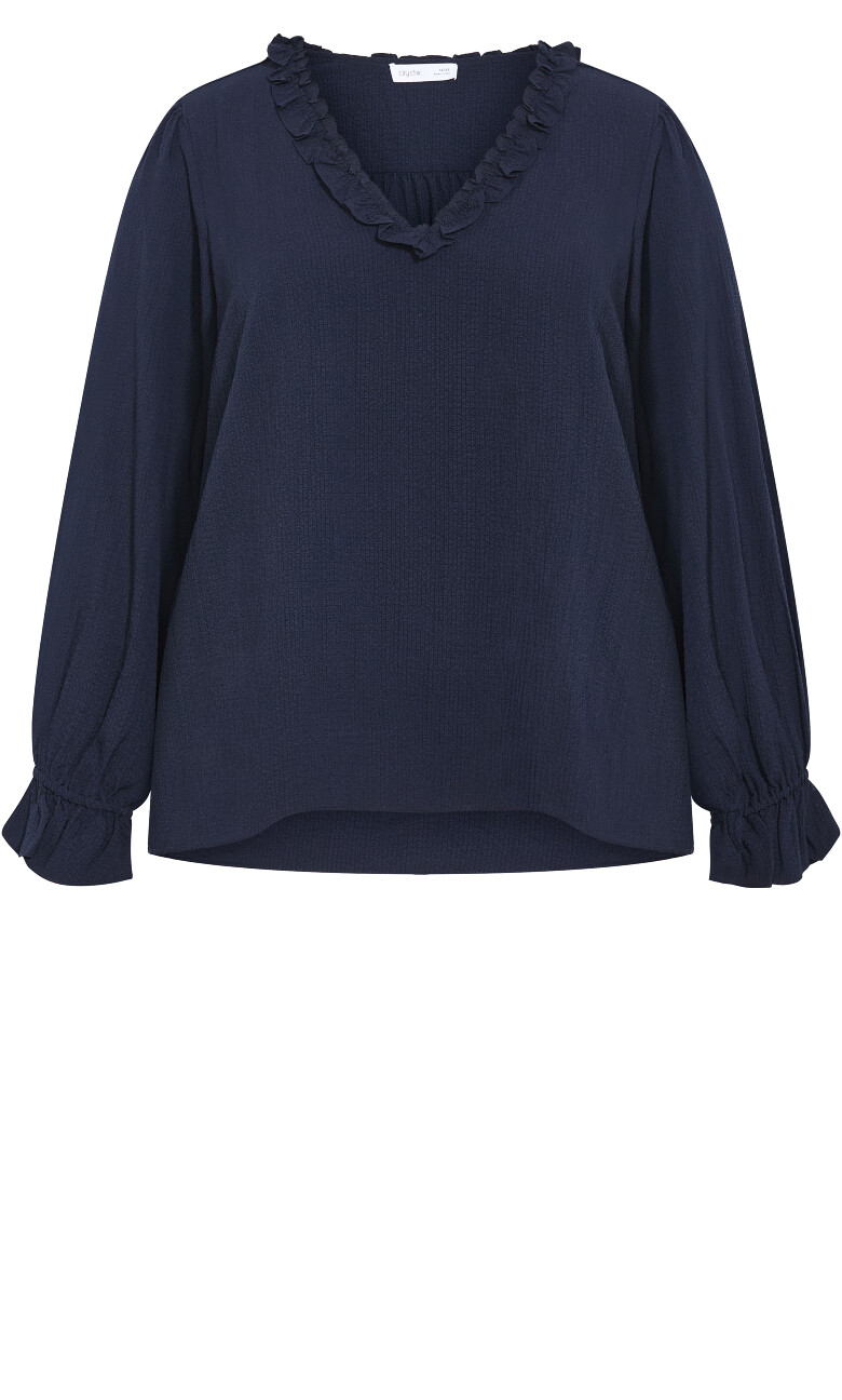Marena Long Sleeve Top - navy