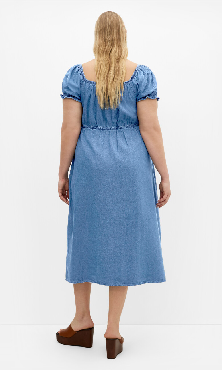 Freya Denim Midi Dress - light wash