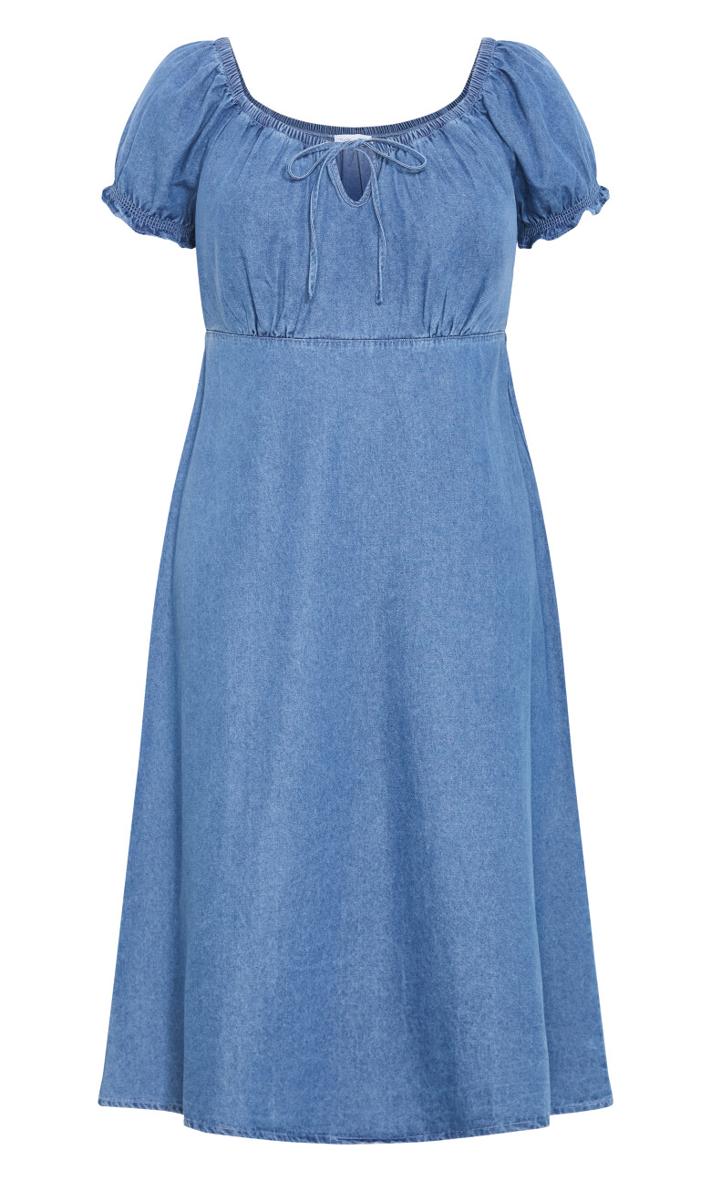 Freya Denim Midi Dress - light wash