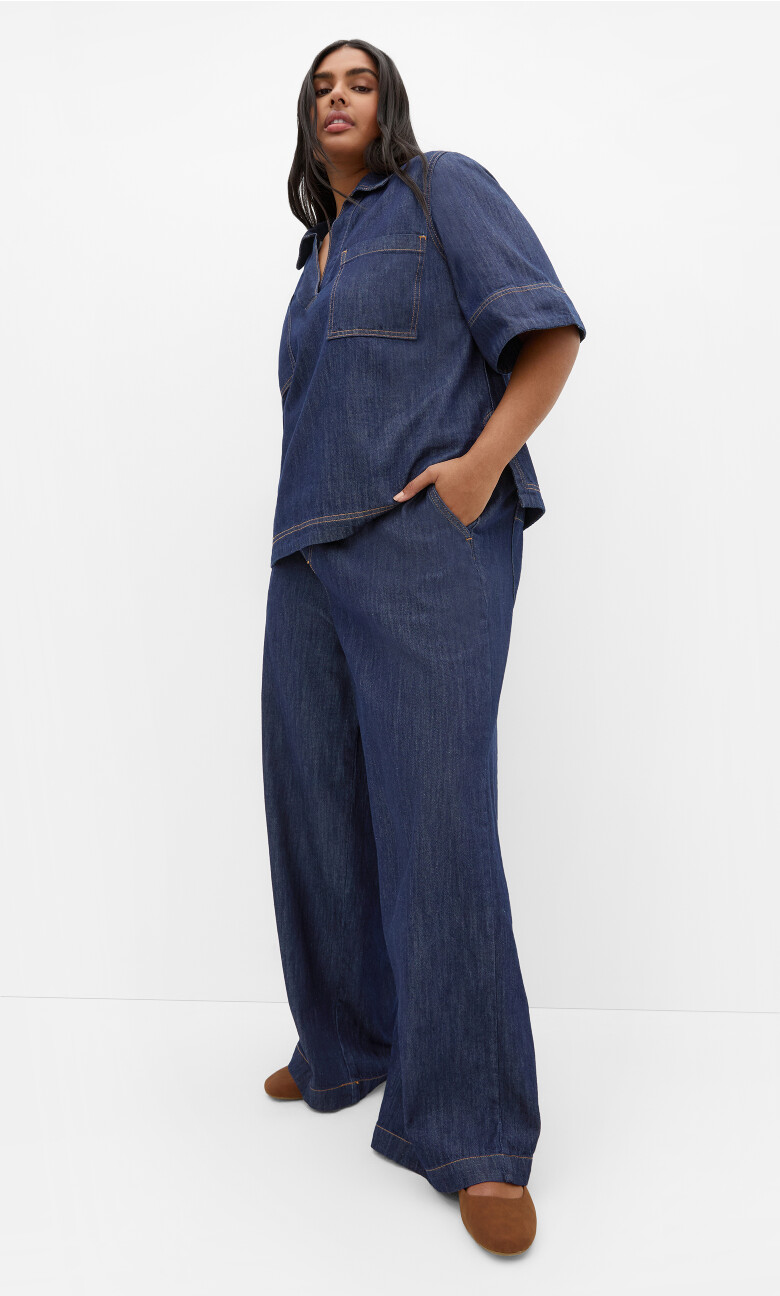 Plus Size PANT DENIM TIA - Dark Denim