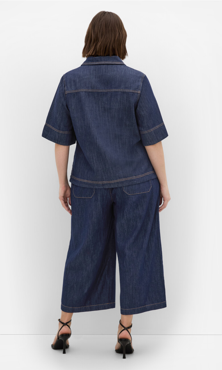 Tia Crop Denim Pant - dark wash