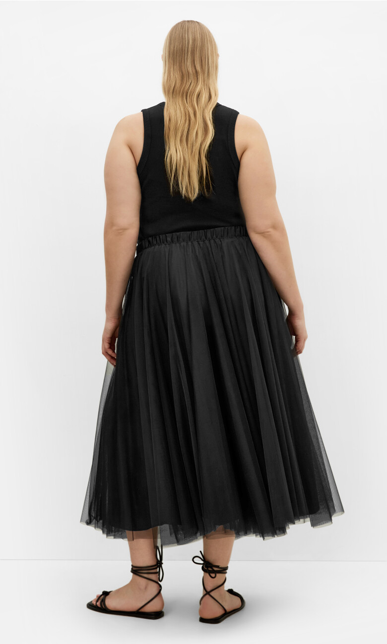Cecelia Tulle Midi Skirt - black
