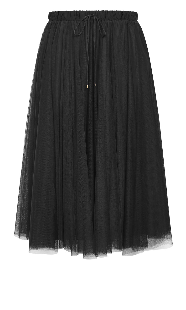 Cecelia Tulle Midi Skirt - black