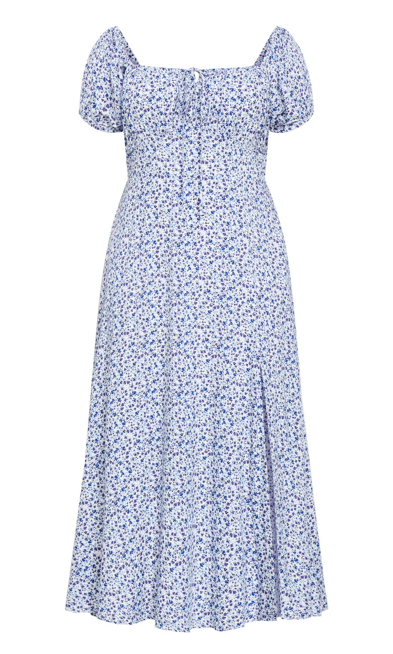 Abbie Print Maxi Dress - white