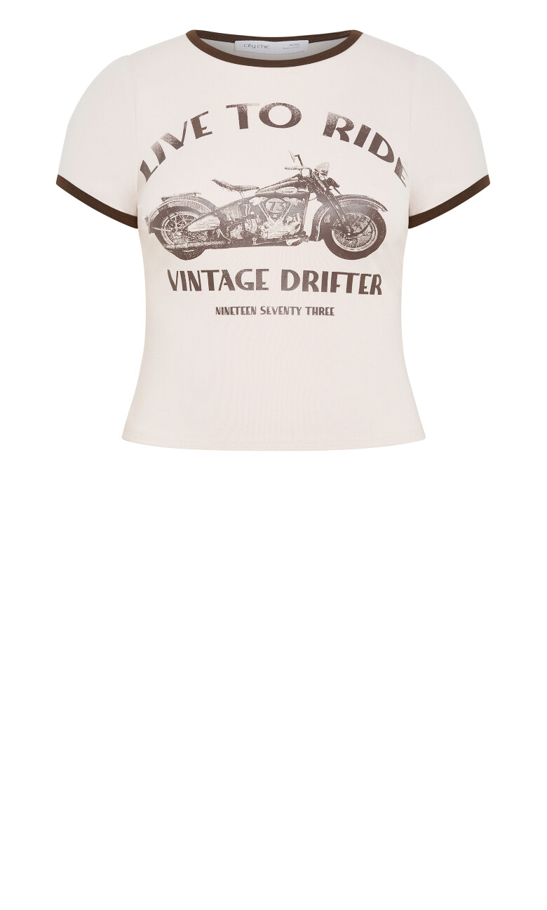 Micro Vintage Print Tee - oat