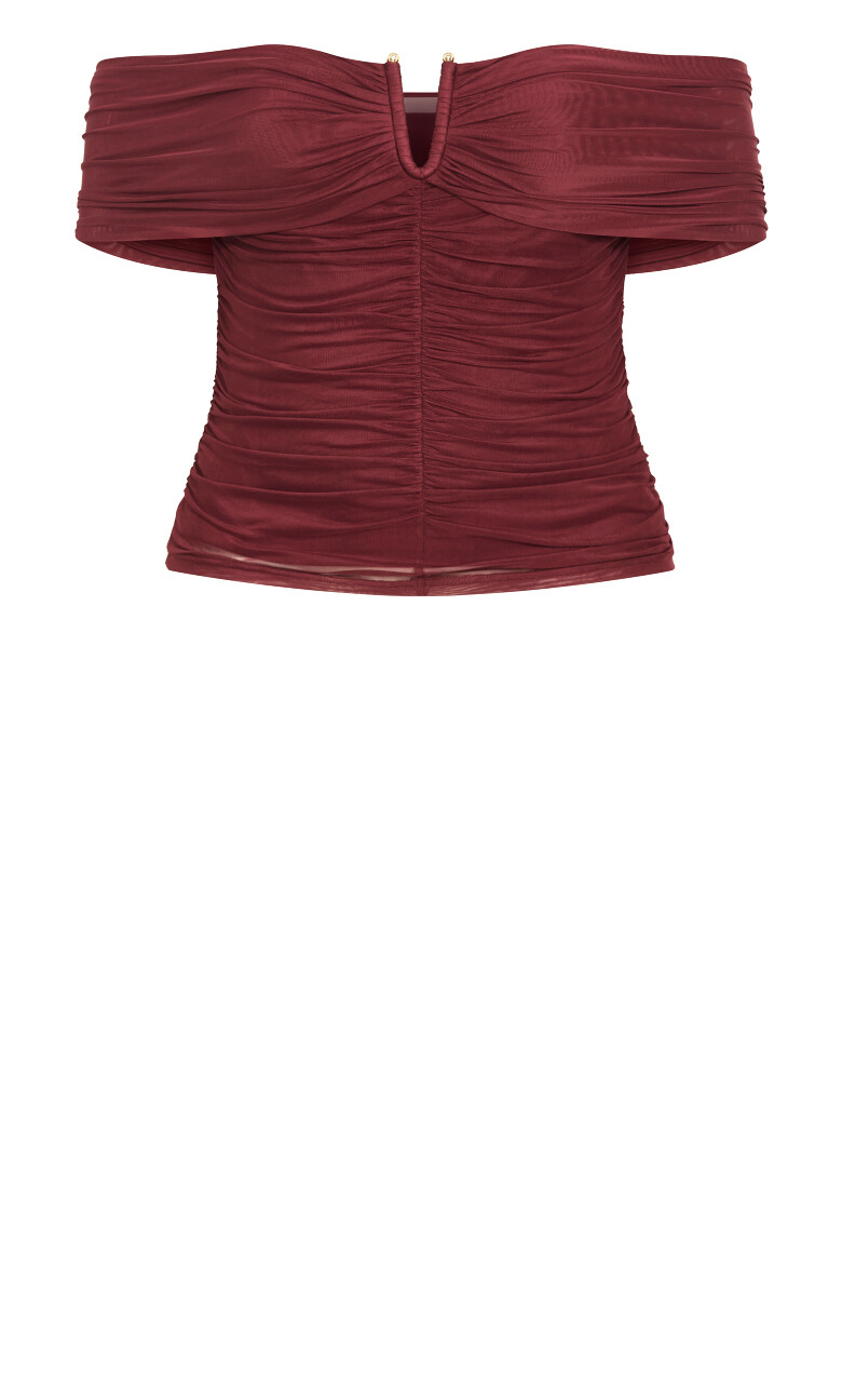 Isabell Off Shoulder Top - cherry