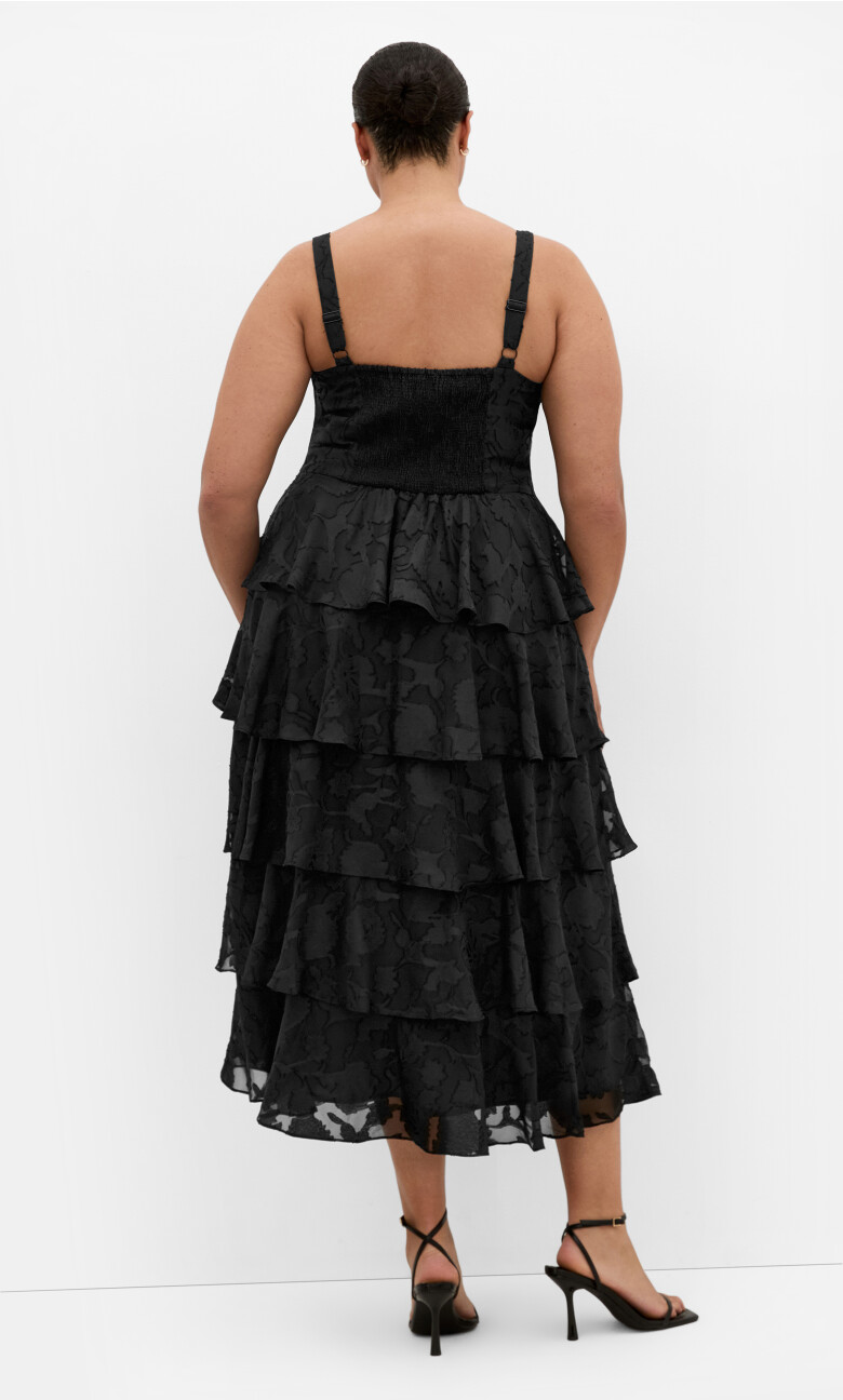 Daniela Ruffle Tier Dress - black