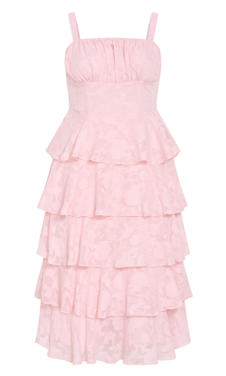 Daniela Ruffle Tier Dress - soft pink