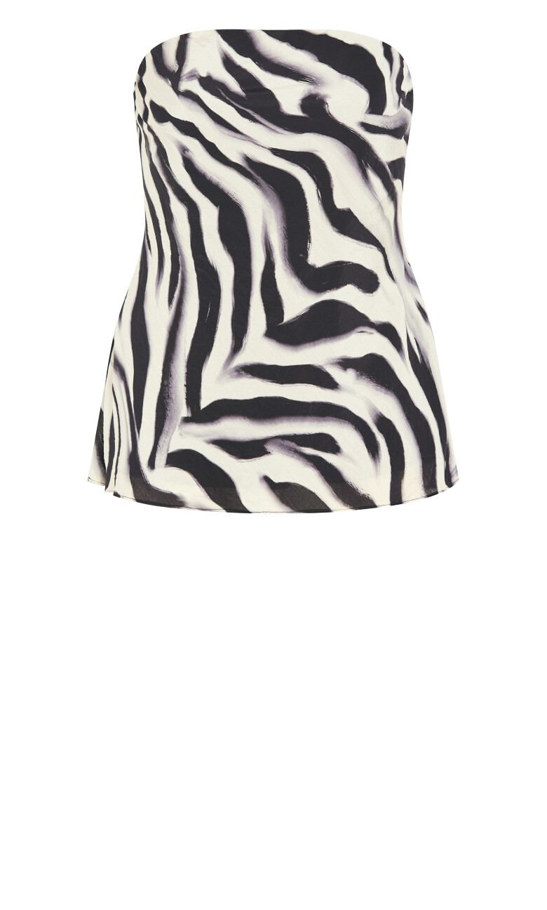 Zebra Fever Print Top - black