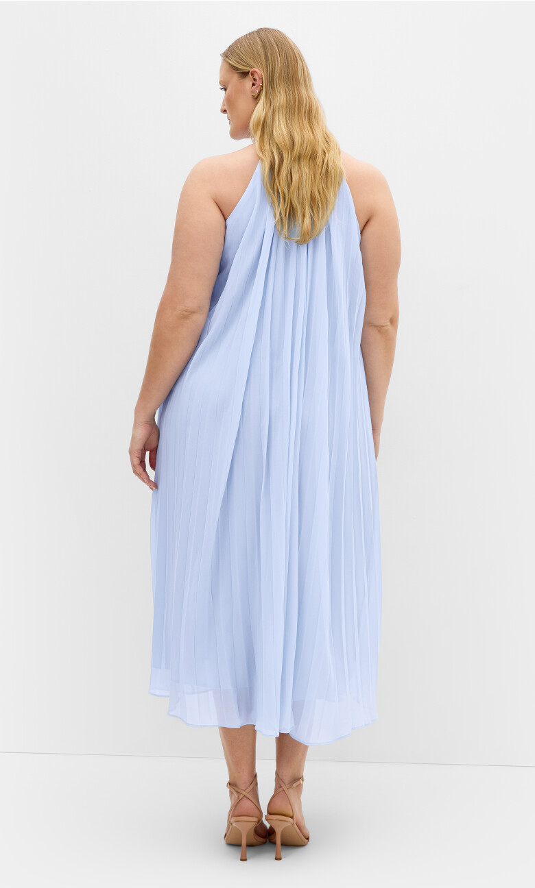 Aida Pleat Maxi Dress - sky blue