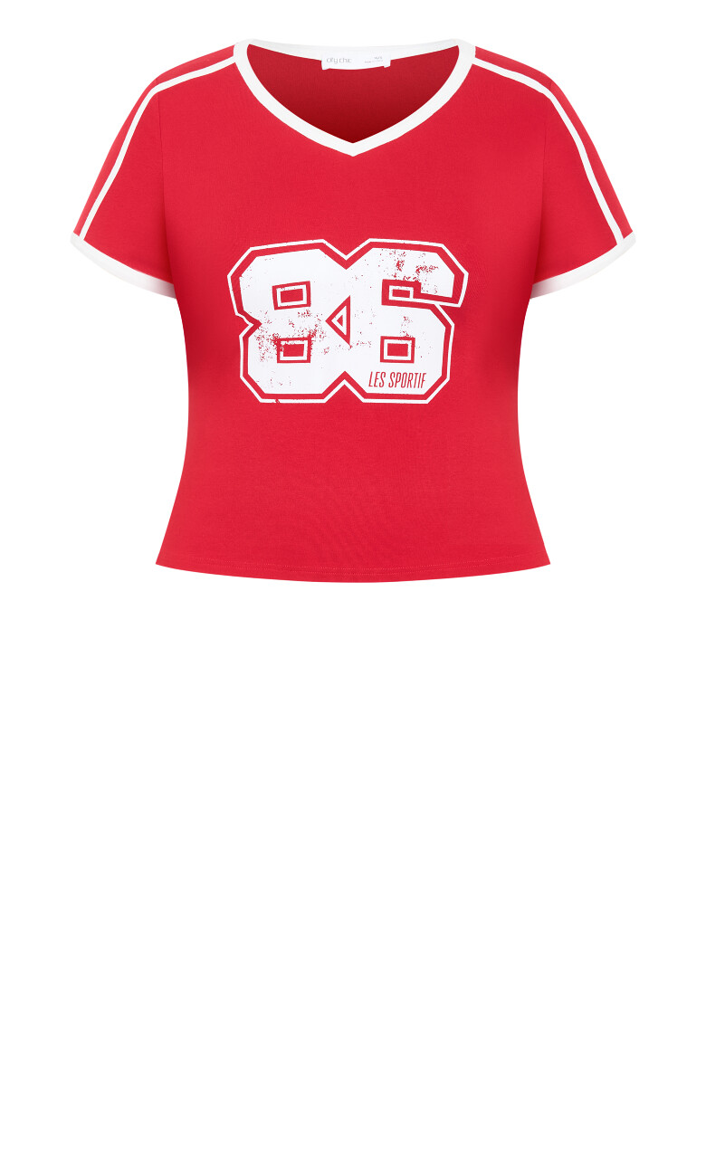 Micro Sport Print Tee - red