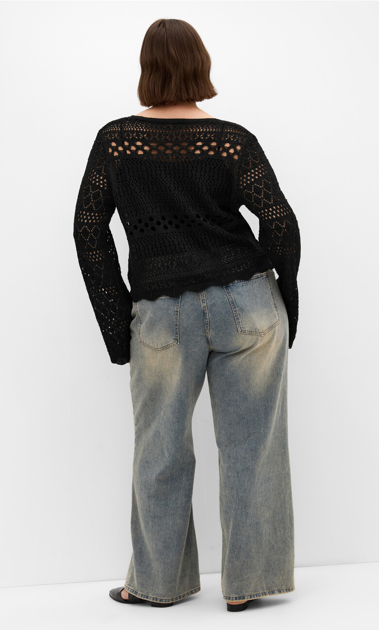 Crochet Love Top - black