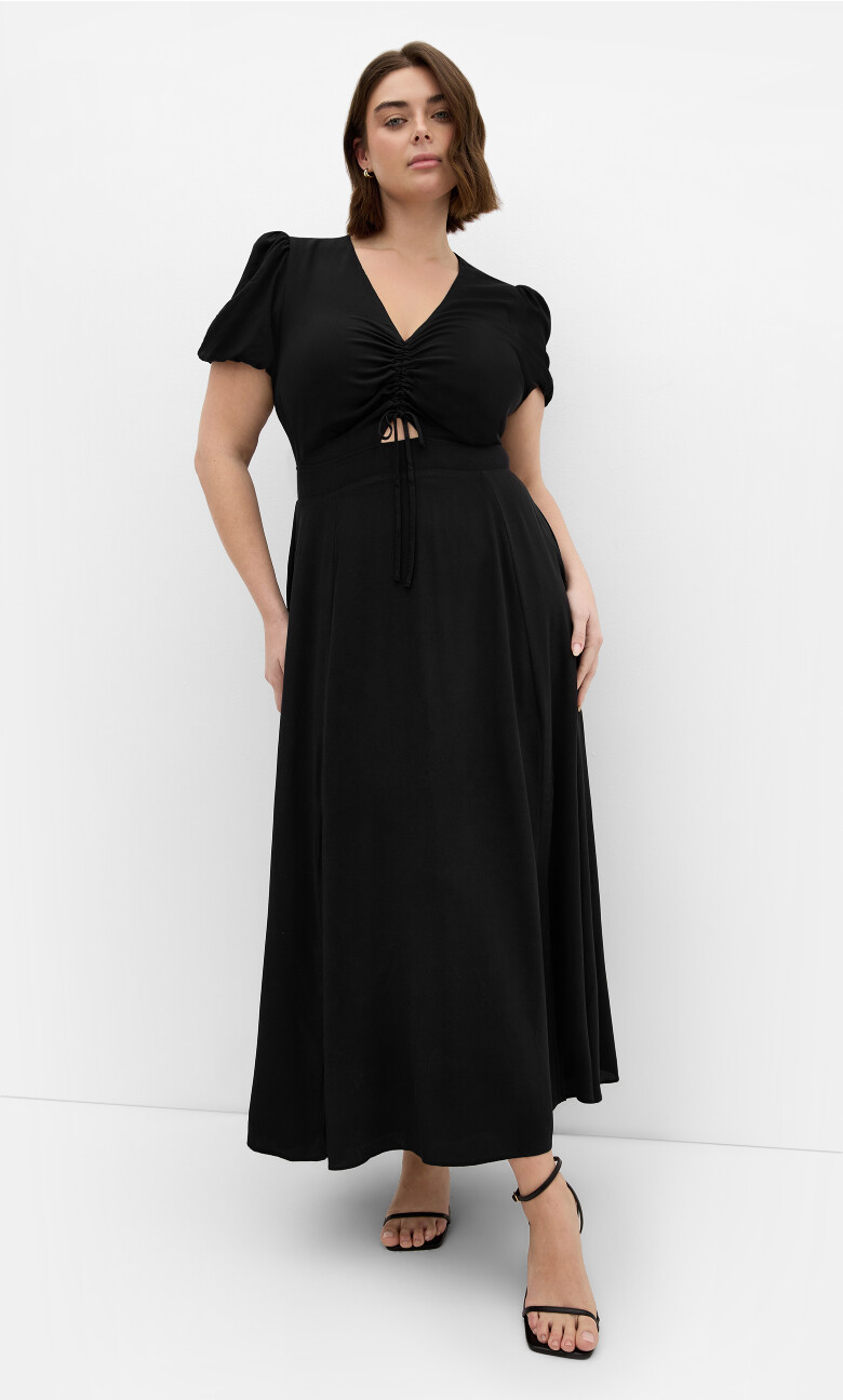 Plus Size Aliya Maxi Dress - black