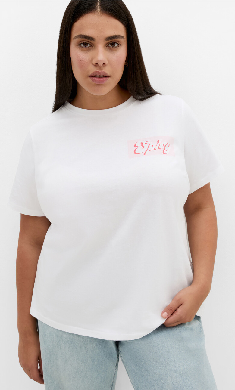 Plus Size Bianca Martini Cotton Tee - White