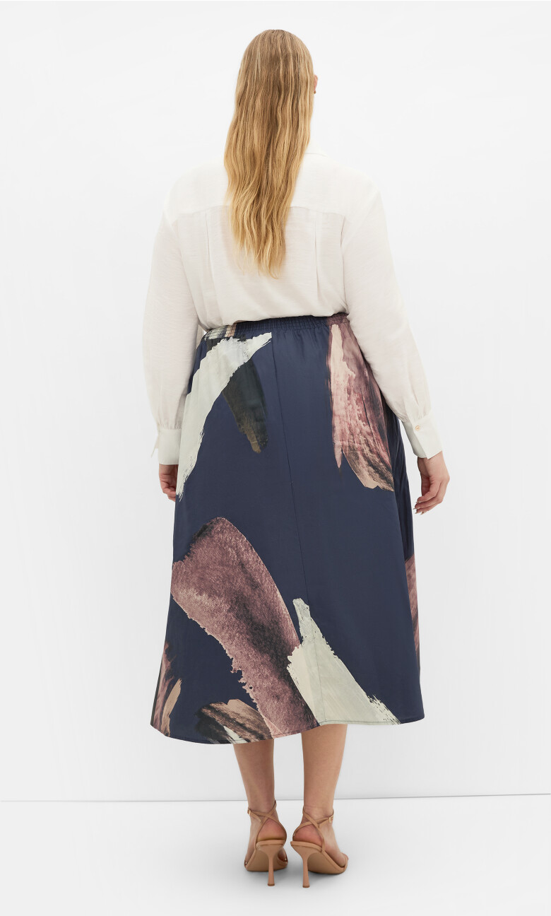 Alisha Print Skirt - navy