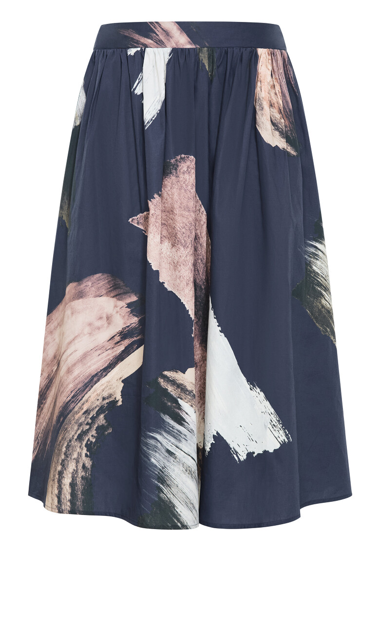 Alisha Print Skirt - navy