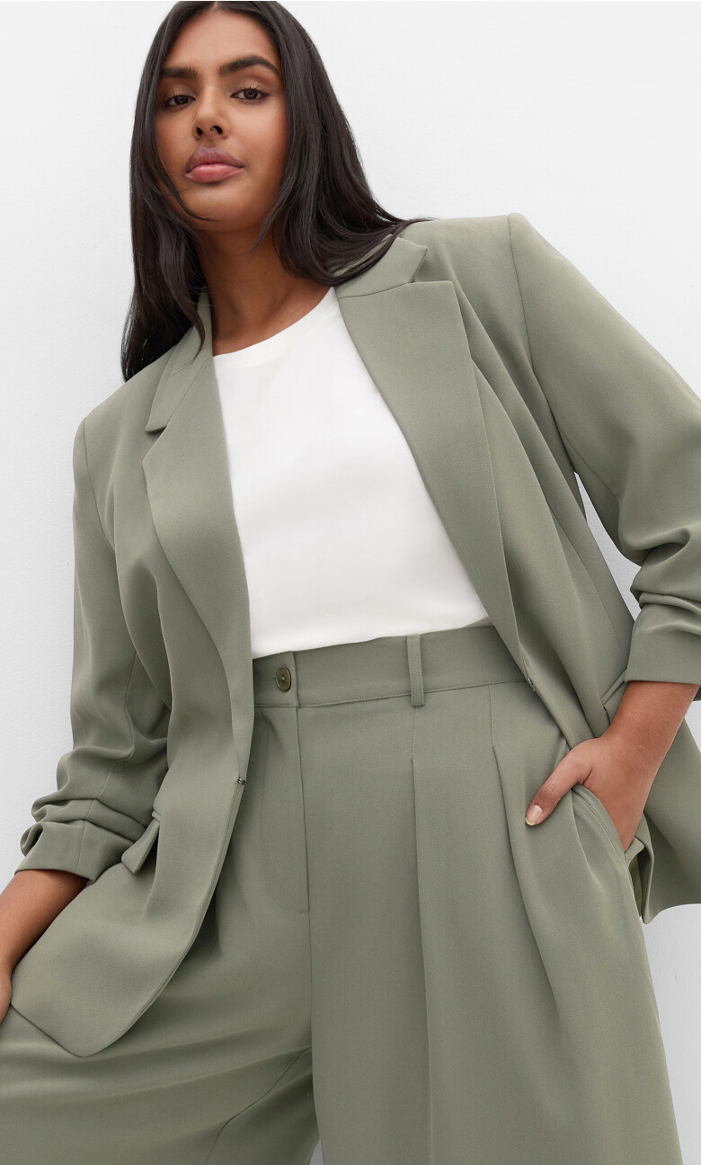 Plus Size Abbie Blazer - Dark Sage
