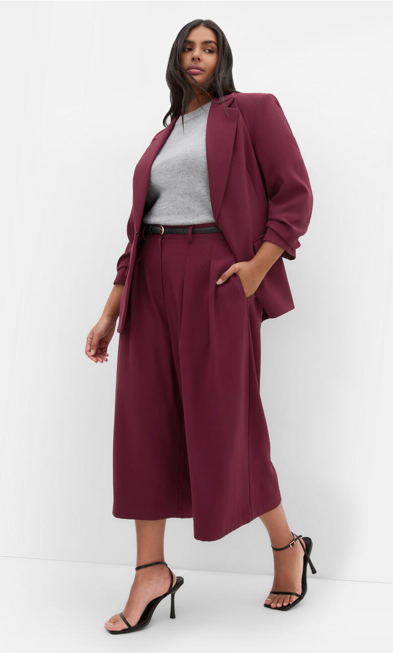 Plus Size Abbie Crop Pant - dark cherry