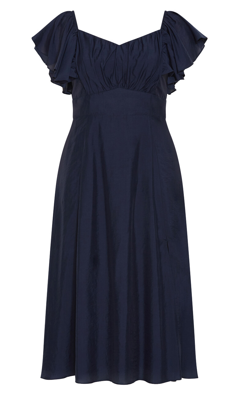 Alisia Tie-Back Midi Dress - french navy
