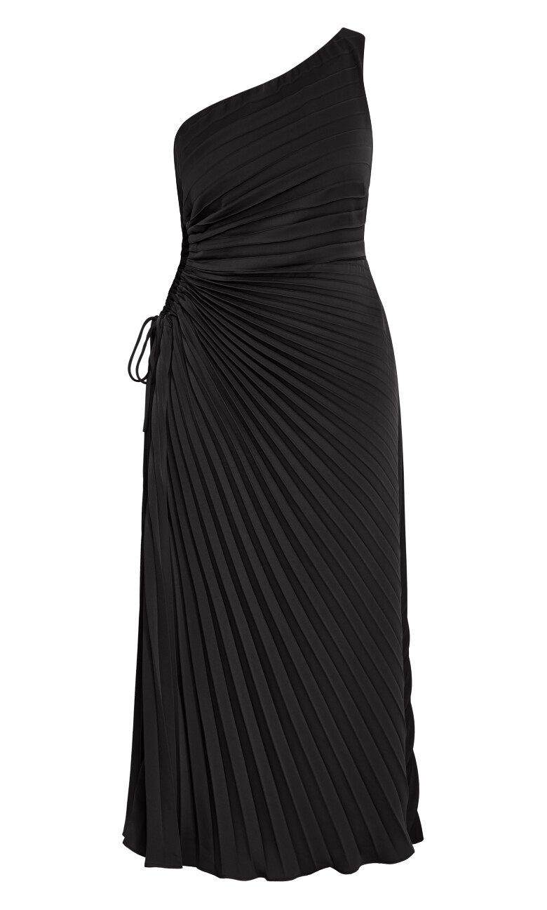 Aliza Pleat Maxi Dress - black