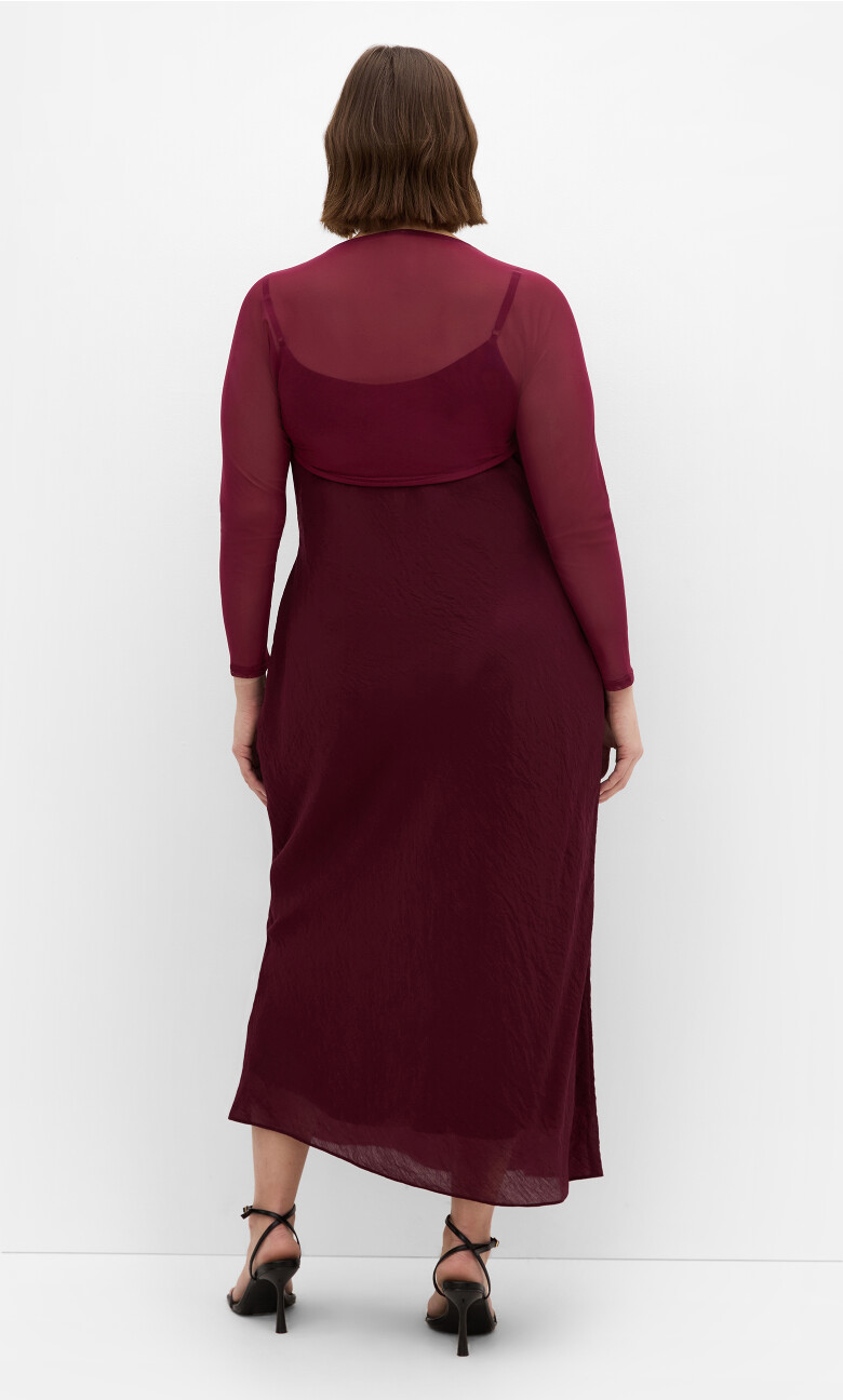 Mesh Love Shrug - cherry