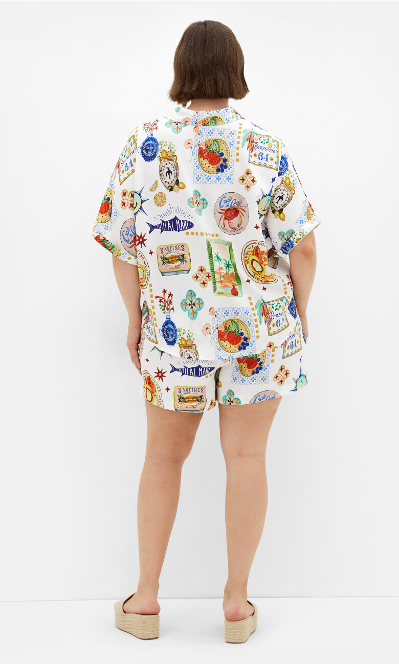 Capria Print Shirt - ivory