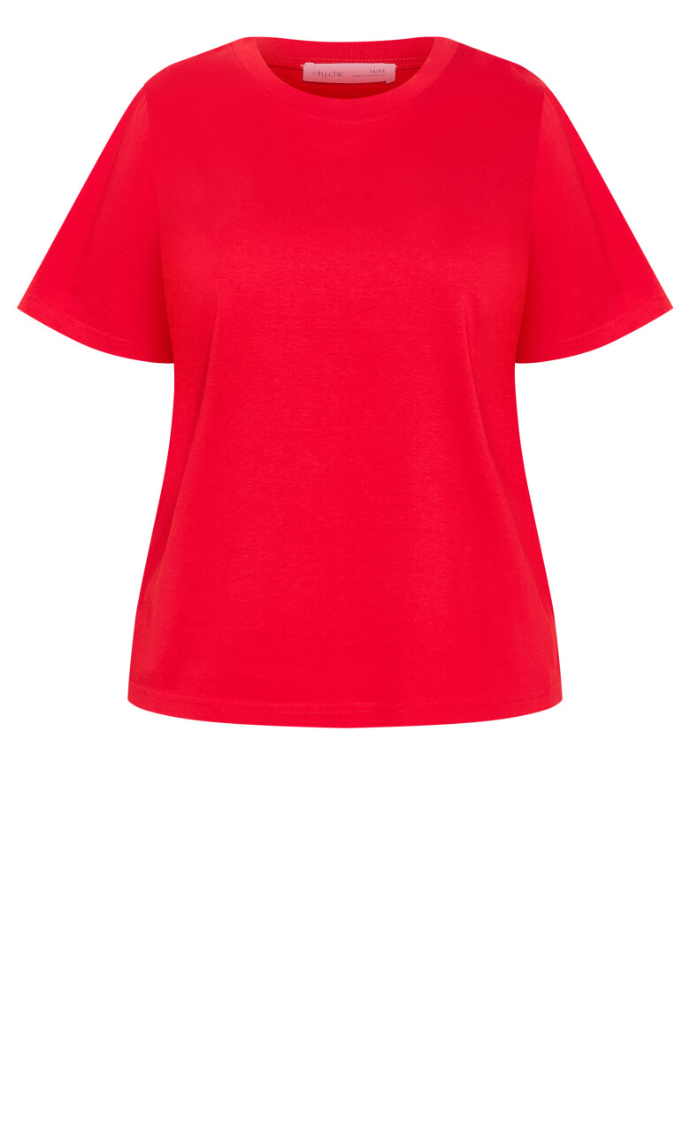 Relaxed Crew Neck Tee - red