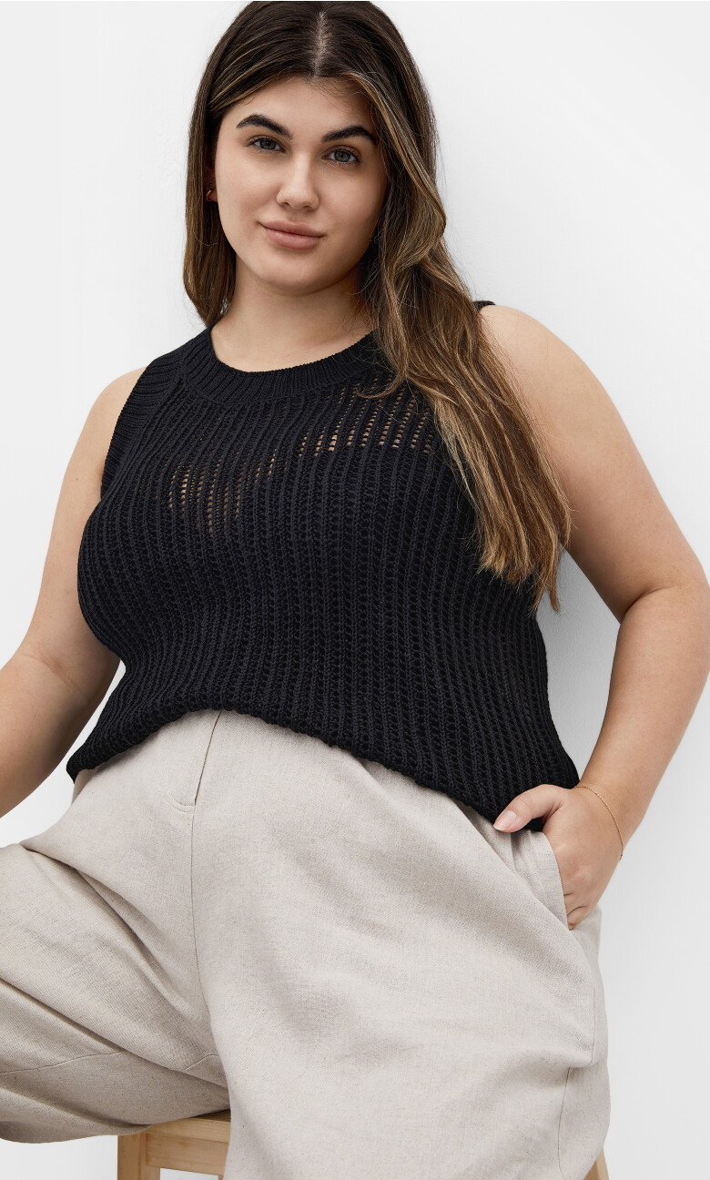 Talia Rib Tank - black