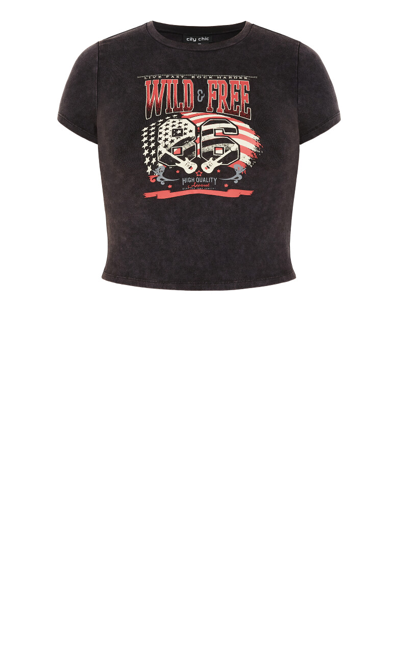 Micro Wild Print Tee - charcoal