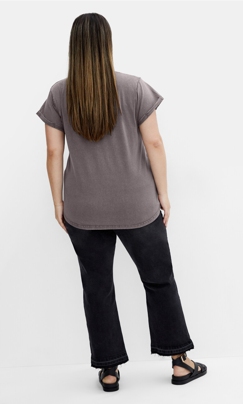 Moonlight Cuff Tee - grey wash
