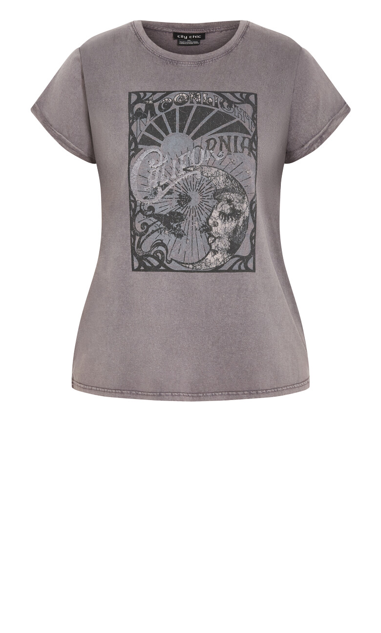 Moonlight Cuff Tee - grey wash