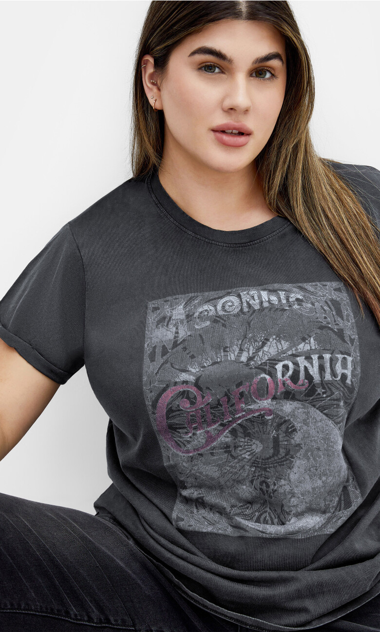 Moonlight Cuff Tee - black wash