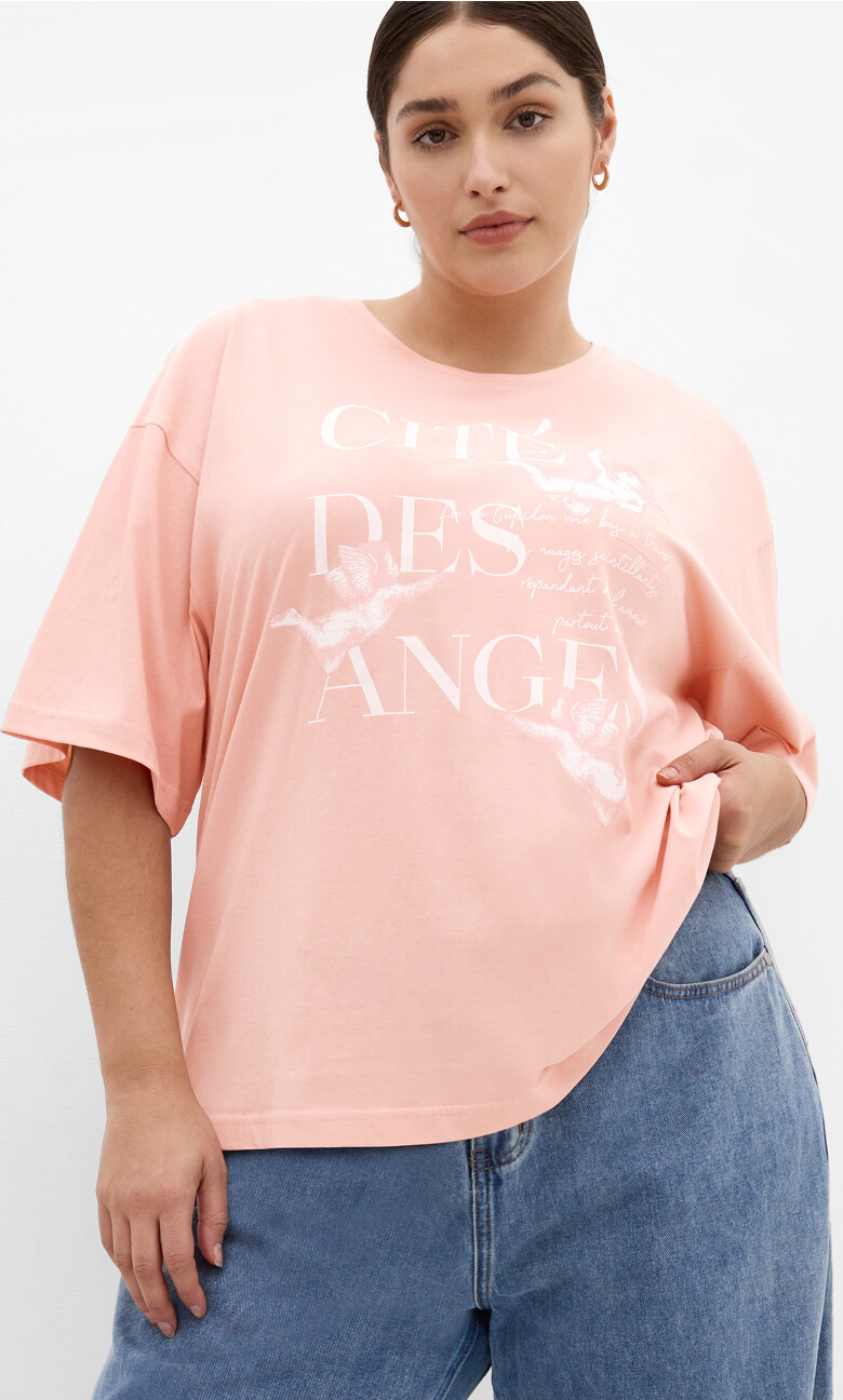 Oversized Angel Tee - rose