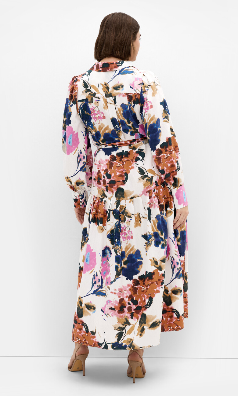 Ezra Print Maxi Dress - ivory