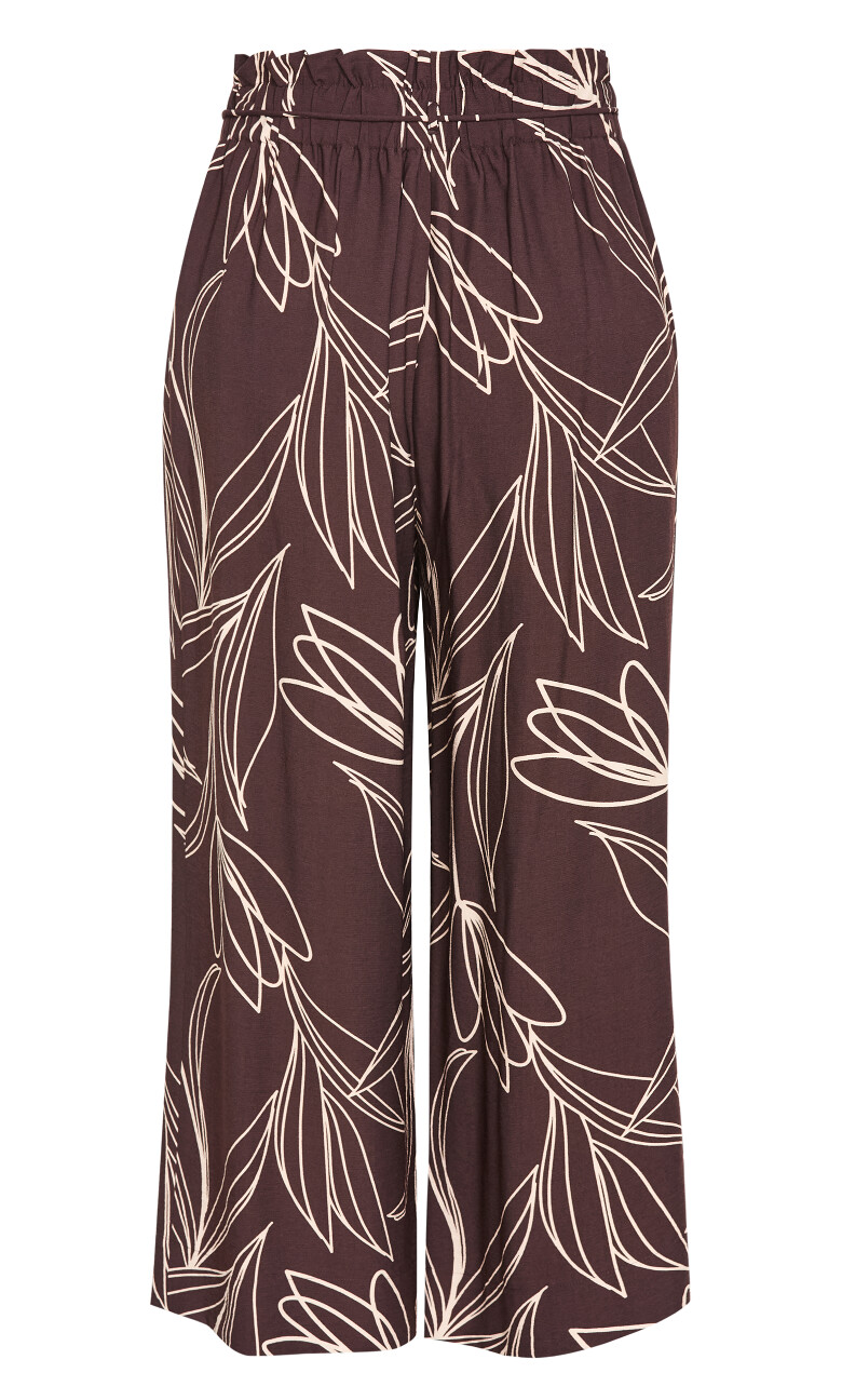 Bella Wide Leg Print Pant - chocolate