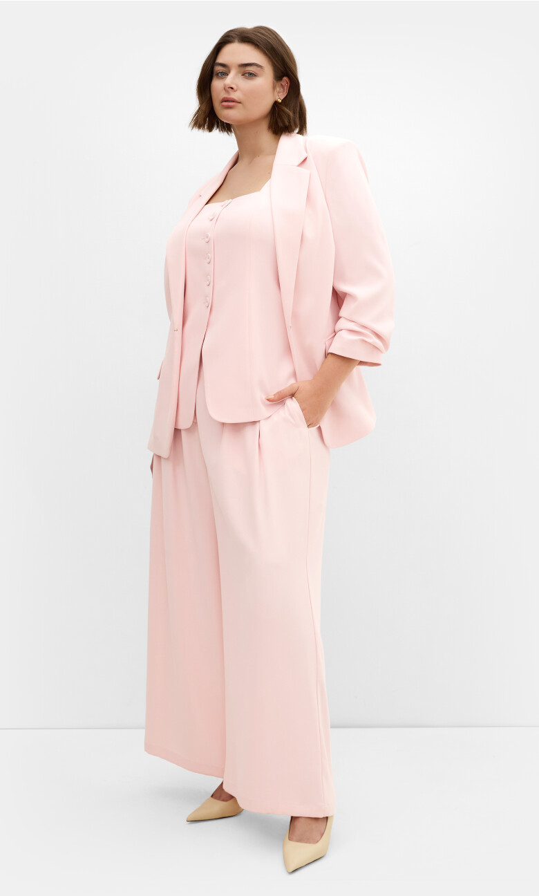Plus Size Abbie Wide Leg Pant - heavenly pink