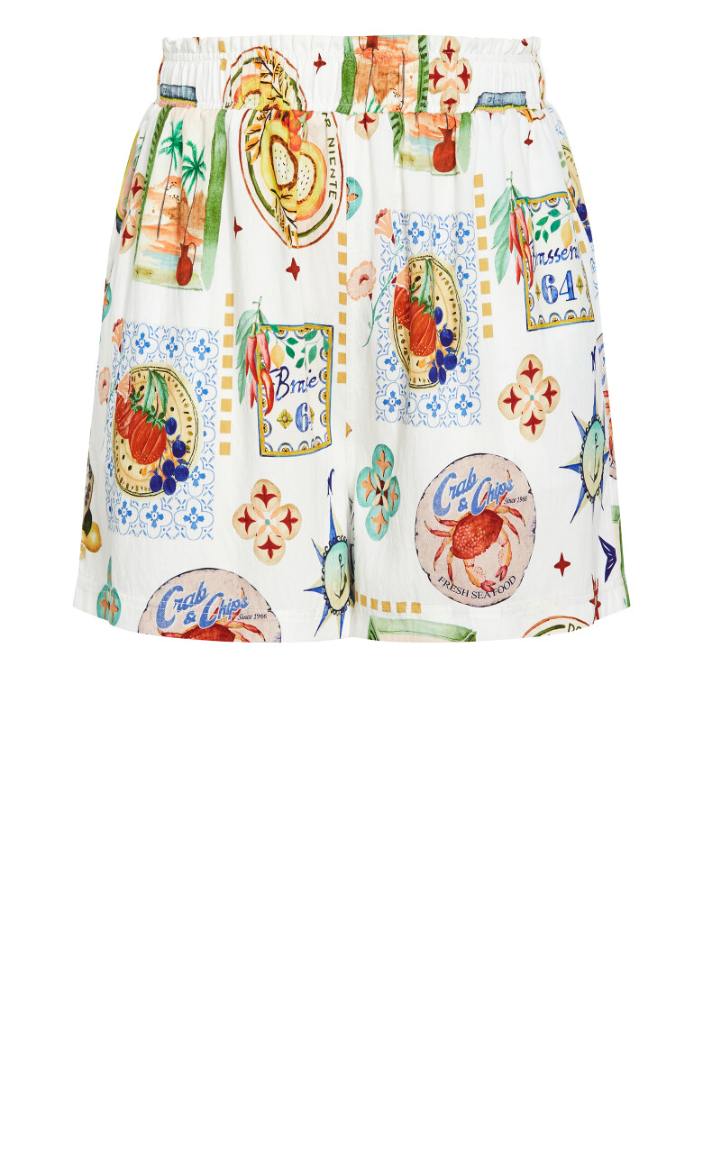 Capria Print Short - ivory