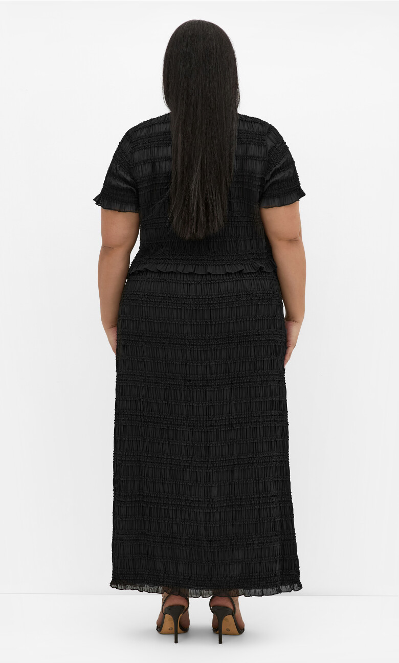 Emelia Shirred Top - black